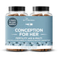 Conception Fertility Supplements for Women – Ovulation Support, Hormonal Balance, Regular Cycles – Prenatal Vitamin with Myo-Inositol, Folate, Vitex