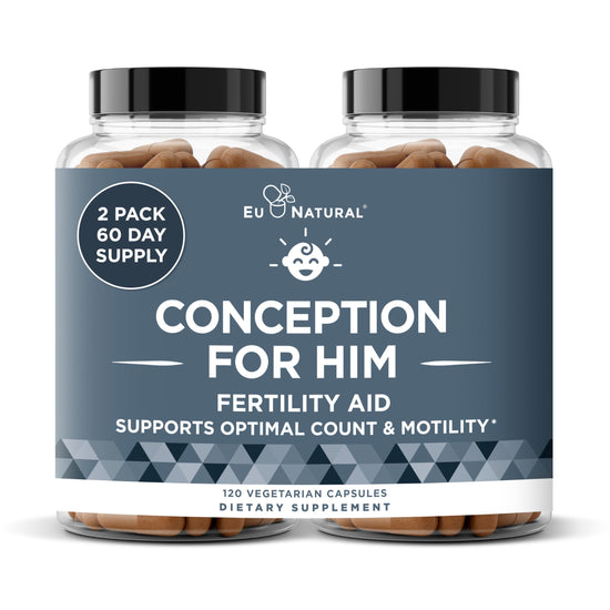 Conception For Him – Men’s Fertility Supplements (Ashwagandha, Folate, Zinc, Magnesium) – 120 Veg Soft Capsules