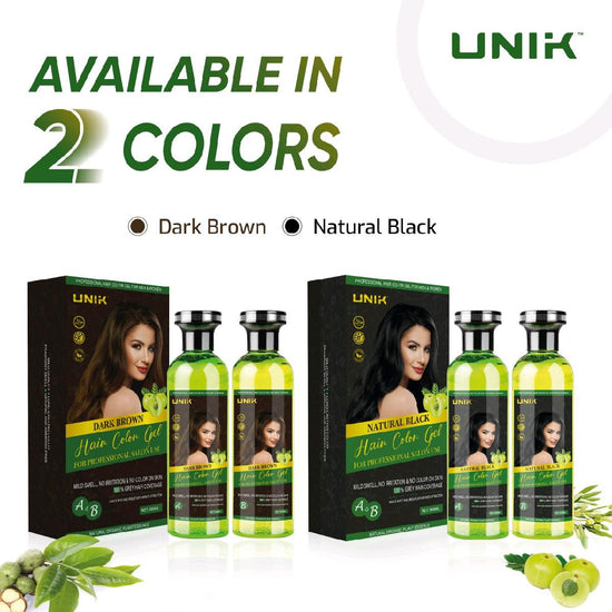 Unik Professional Hair Color Gel 500ml Natural Black with Argan Oil - Fast Action Beard Dye - No Ammonia, No Harsh Chemicals - Haircare, Conditioner - Get Me Products