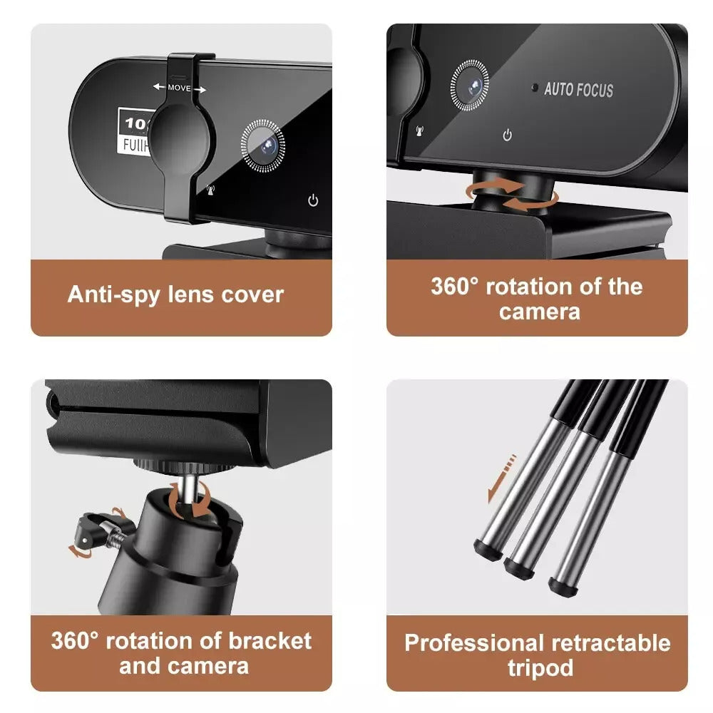 Full HD 1080P USB Webcams Camera Auto Focus With Microphone For PC Laptop Live - Get Me Products
