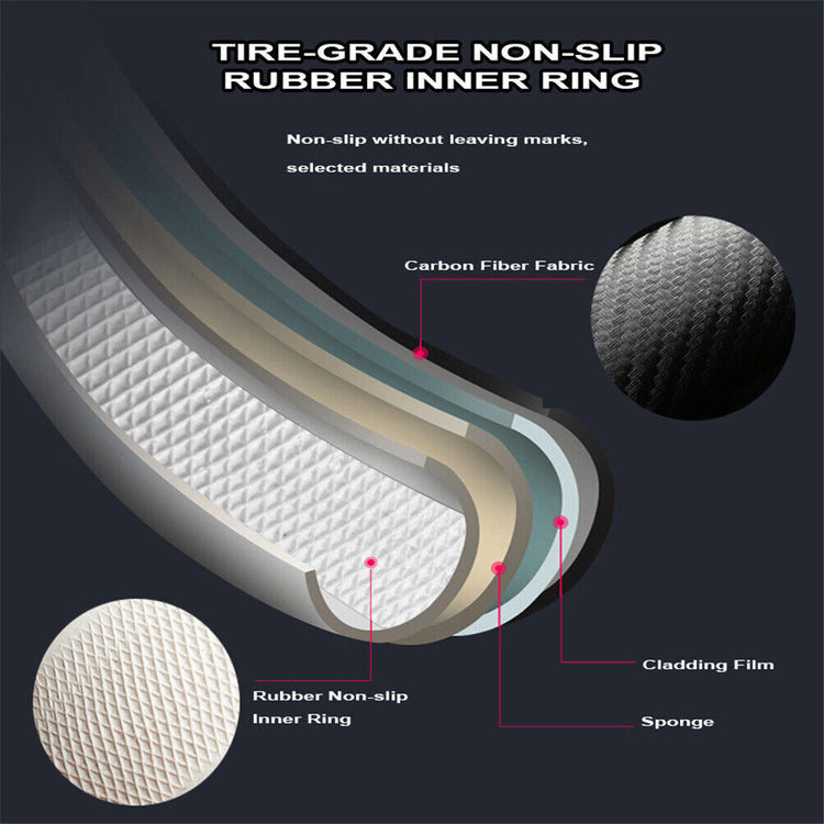 Carbon Fiber Perforated Leather Car Steering Wheel Cover 38cm Universal Interior - Get Me Products