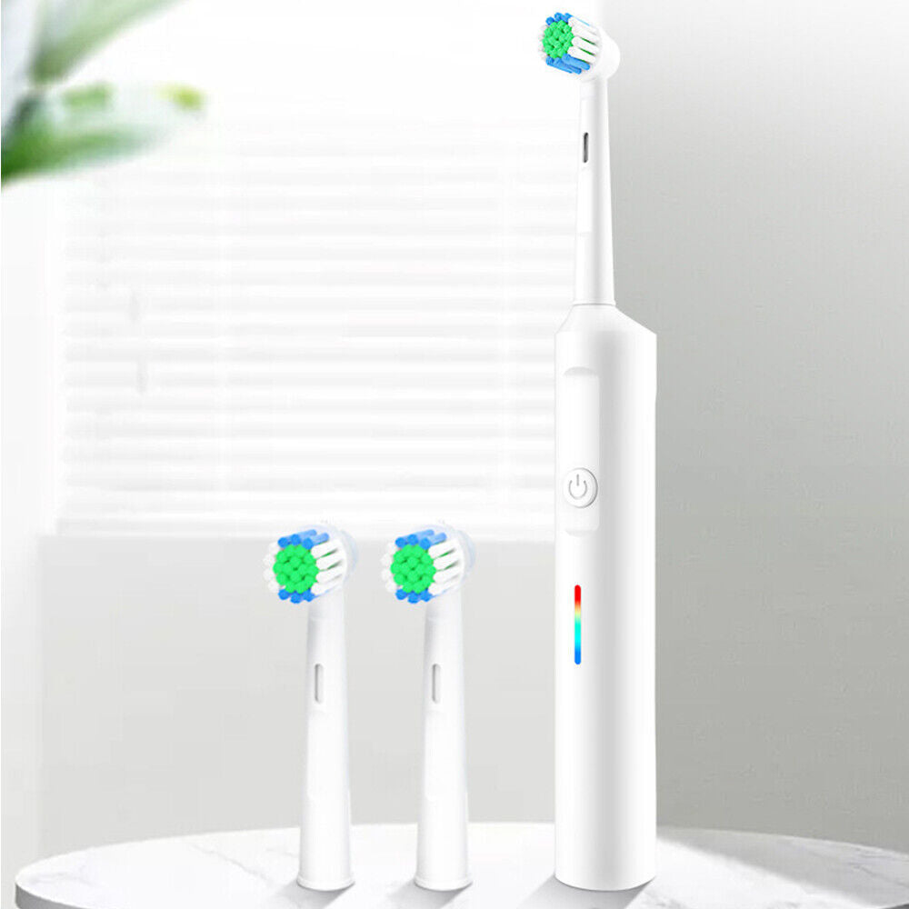 Toothbrush Electric Rechargeable Pro Rotating Brush Heads Timer Modes USB - Get Me Products