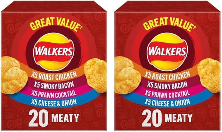 Meaty Variety Multipack Crisps Box 20X25G, Red