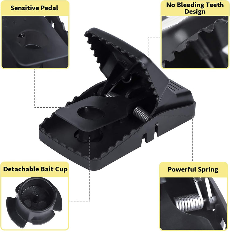 Mouse Traps, 6 Pack Heavy Duty Reusable Snap Traps That Kill Instantly, High Sensitive Mice Catcher, Safe and Effective Rodent Trap for Indoors Outdoors