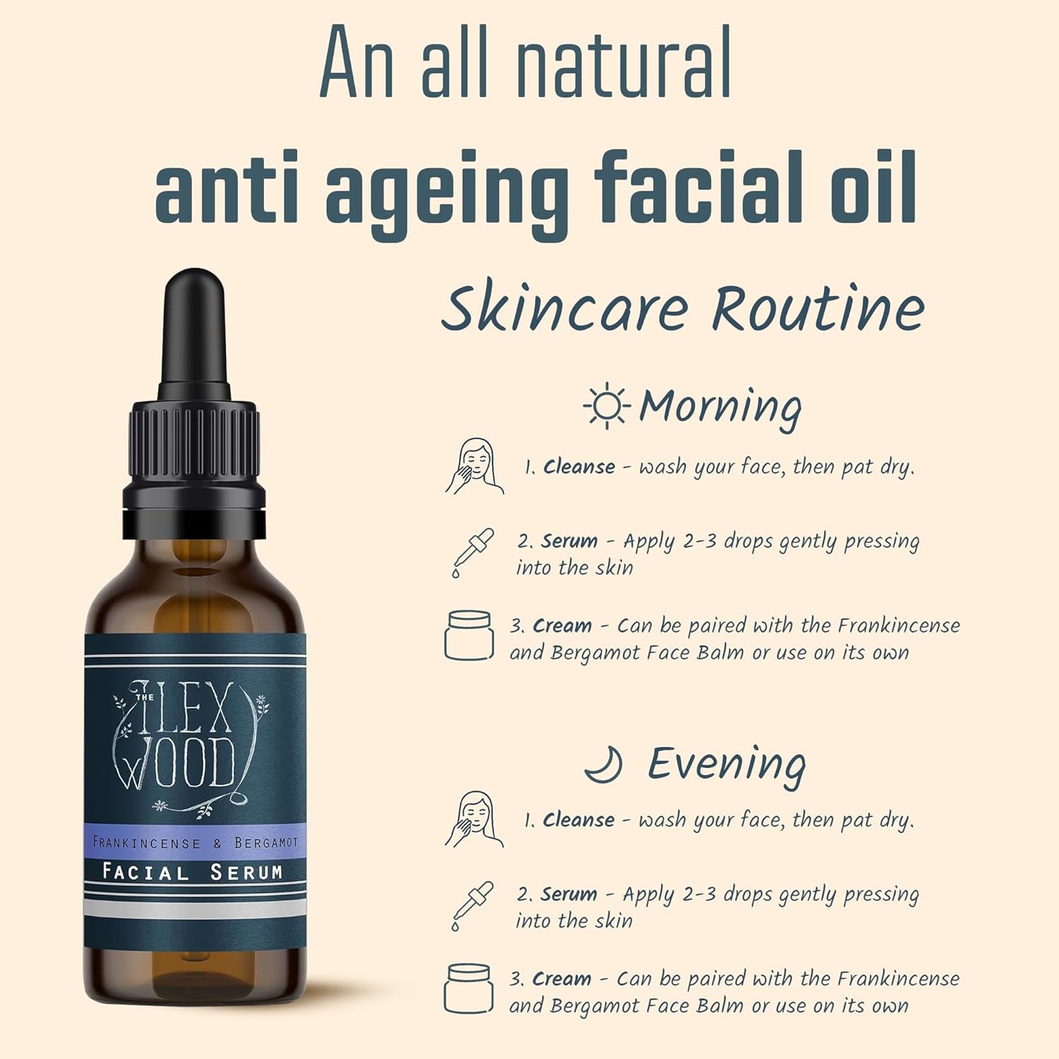 Revitalize Your Skin with 100% Natural Frankincense & Bergamot Facial Serum - Vegan, Moisturizing, Anti-Aging Formula for Men & Women, 20ml