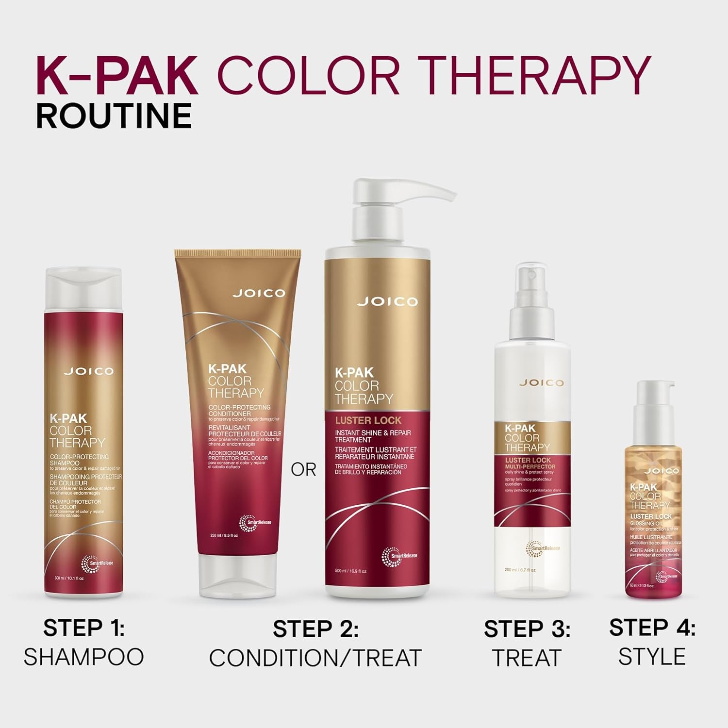K-Pak Color Therapy Luster Lock Instant Shine & Repair Treatment - 500ml - Ultimate Hair Renewal & Gloss Boost