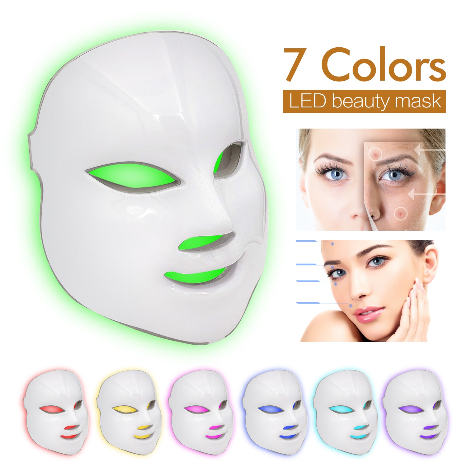 7 Colors LED Mask  LED Light Photon Face Mask - Get Me Products