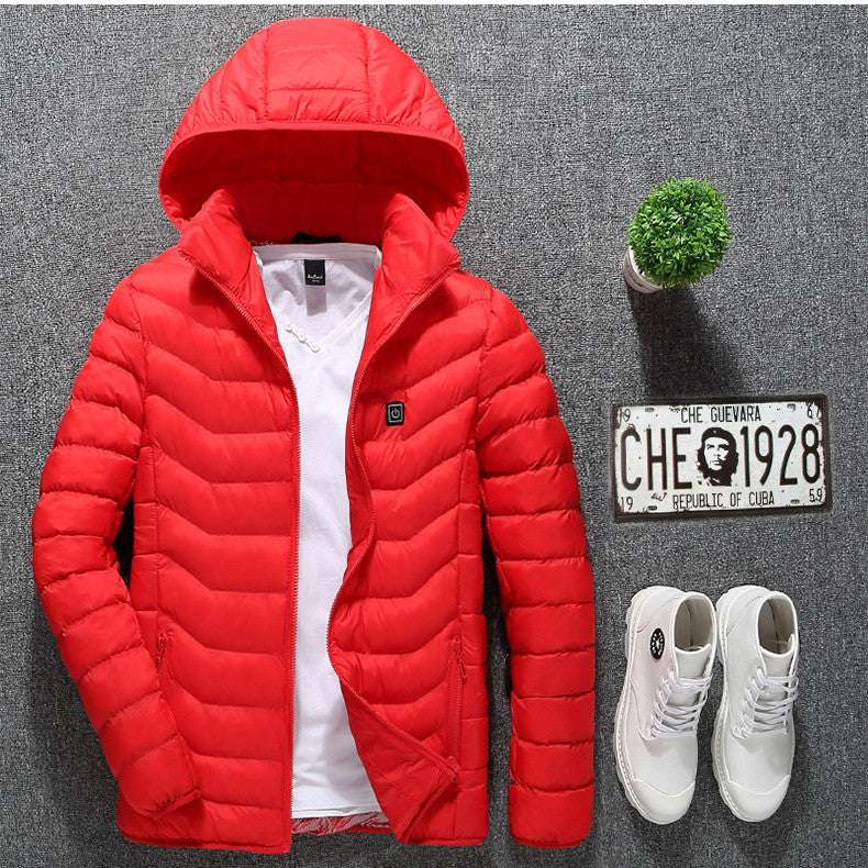 New Heated Jacket Coat USB Electric Jacket Cotton Coat Heater Thermal Clothing Heating Vest Men's Clothes Winter - Get Me Products