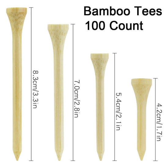 Bamboo Golf Tees Eco Friendly | 100 Pack 4 Sizes | Adistore Golf