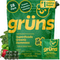 Grüns Adults Super Greens Multivitamin Gummies – 60+ Nutrients, 6g Fiber, 28 Pack