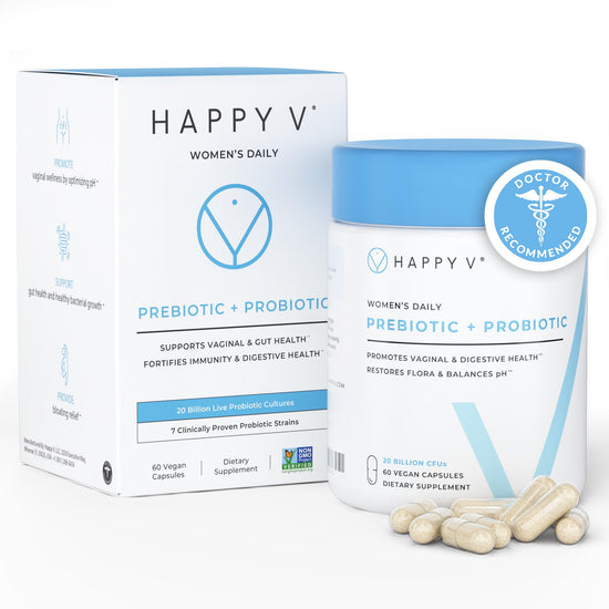 Happy V Dr. Formulated Vaginal Probiotics for Women – pH Balance, Urinary & Gut Support