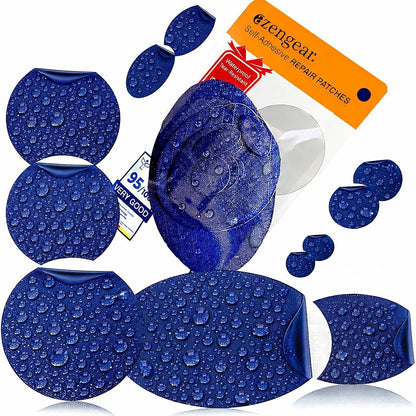 Repair Patches (30+ Colours) for Puffer Jackets, Tents, Upholstery - Stick On, Waterproof, Tear-Cold-Heat-Resistant