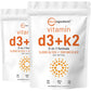 Micro Ingredients Vitamin D3 5,000 IU + K2 MK-7 100 mcg | 2 Pack (600 Softgels) | Sunflower Oil | Non-GMO | Gluten-Free
