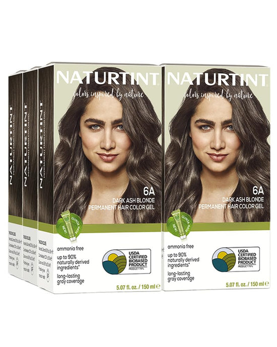 Naturtint 6A Dark Ash Blonde Permanent Hair Color – Ammonia Free, 6-Pack, Vegan & Cruelty-Free