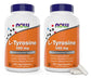 NOW Foods L-Tyrosine 500mg – 300 Capsules (Pack of 2) | Non-GMO