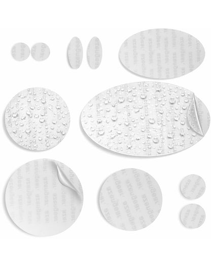 Repair Patches (30+ Colours) for Puffer Jackets, Tents, Upholstery - Stick On, Waterproof, Tear-Cold-Heat-Resistant