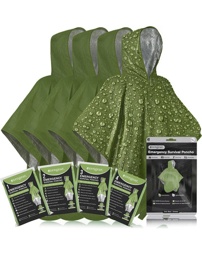 Reversible Emergency Survival Foil Poncho (4pc)