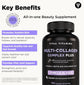 Vital Vitamins Multi Collagen Plus (2-Pack) – Biotin, Hyaluronic Acid & Vitamin C for Hair, Skin, Nails | Type I–X Collagen (Women & Men)