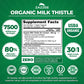 Zazzee USDA Organic Milk Thistle 30:1 Extract – 7500 mg per Capsule, 180 Vegan Capsules, 80% Silymarin, USA Made