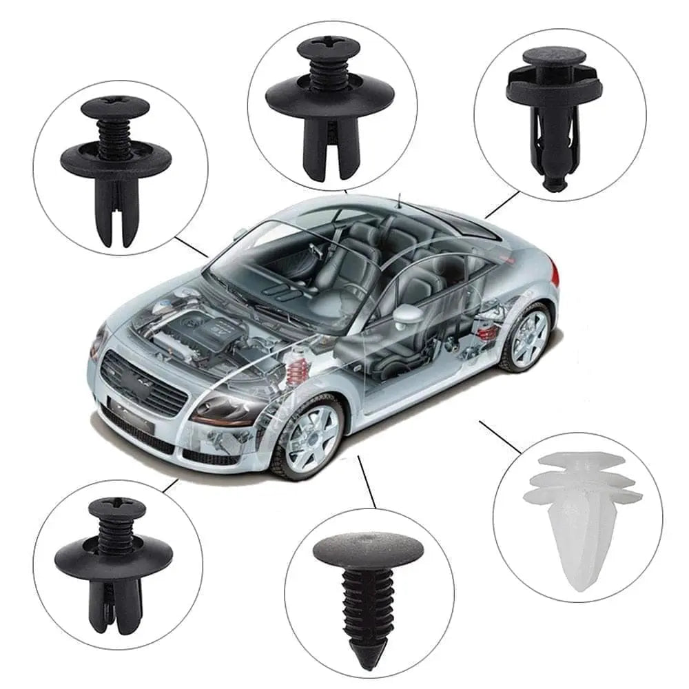 100pcs Mixed Auto Fastener Clip Car Body Push Retainer Pin Rivet Bumper Door Trim Panel Retainer Fastener Kit  Car Accessories - Get Me Products