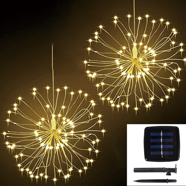 Solar-Powered Battery Box Firework Lights - Eight Functions with Starburst, Dandelion, and Christmas Decorations - Get Me Products