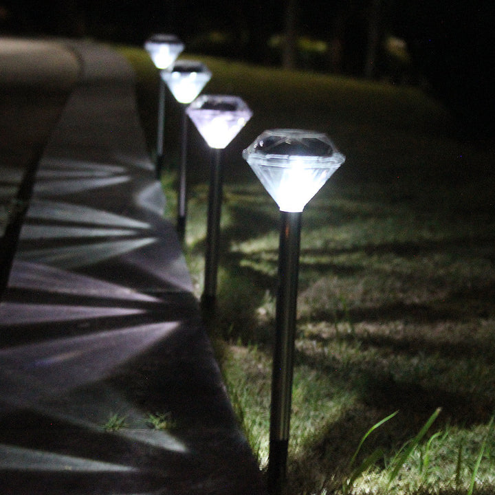 Solar-powered straight pole diamond Lawn lamp - Get Me Products