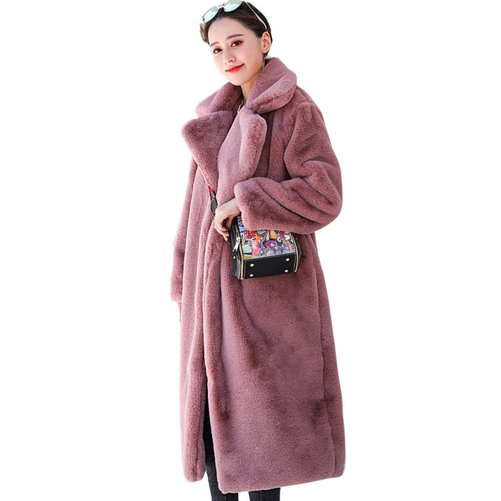 Winter Fashion New High Quality Imitation Velvet Fur Long Coat for Women with Cotton Warm Mink Skin Cashmere Coat - Get Me Products
