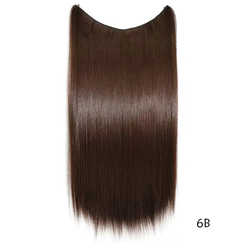 22 inches Invisible Wire No Clips in Hair Extensions Secret Fish Line Hairpieces Silky Straight Synthetic - Get Me Products