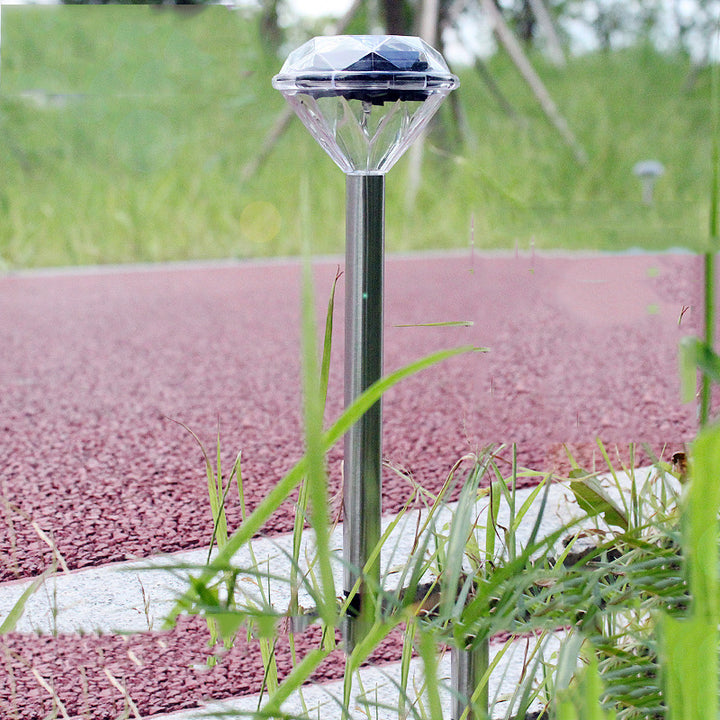Solar-powered straight pole diamond Lawn lamp - Get Me Products