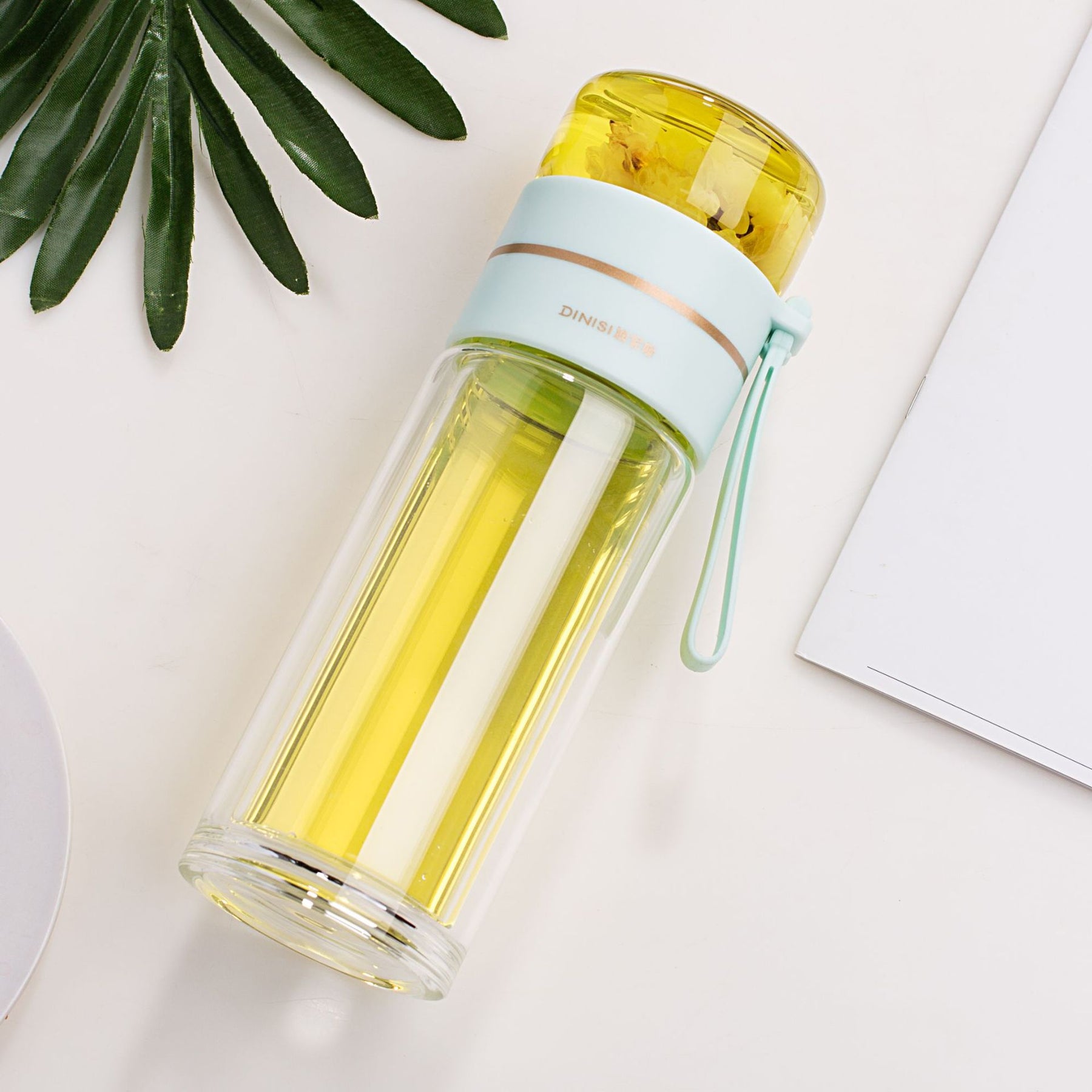 Glass Water Bottle With Tea Infuser Filter Tea Separation Double Wall Glass Bottle Leakproof Water Bottle - Get Me Products