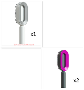 Self Cleaning Hair Brush For Women One-key Cleaning Hair Loss Airbag Massage Scalp Comb Anti-Static Hairbrush - Get Me Products