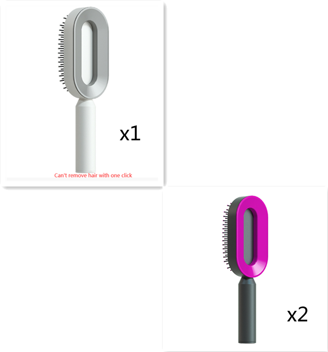 Self Cleaning Hair Brush For Women One-key Cleaning Hair Loss Airbag Massage Scalp Comb Anti-Static Hairbrush - Get Me Products