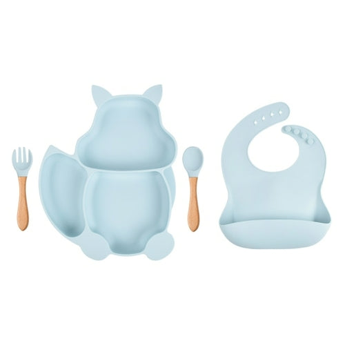 4/6/8 PCS Baby Soft Silicone Sucker Bowl Plate Cup Bibs Spoon Fork - Get Me Products