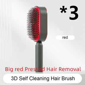 Self Cleaning Hair Brush For Women One-key Cleaning Hair Loss Airbag Massage Scalp Comb Anti-Static Hairbrush - Get Me Products