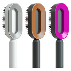 Self Cleaning Hair Brush For Women One-key Cleaning Hair Loss Airbag Massage Scalp Comb Anti-Static Hairbrush - Get Me Products