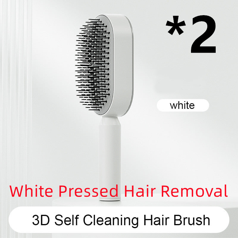 Self Cleaning Hair Brush For Women One-key Cleaning Hair Loss Airbag Massage Scalp Comb Anti-Static Hairbrush - Get Me Products