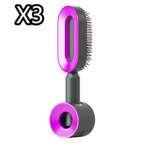 Self Cleaning Hair Brush For Women One-key Cleaning Hair Loss Airbag Massage Scalp Comb Anti-Static Hairbrush - Get Me Products