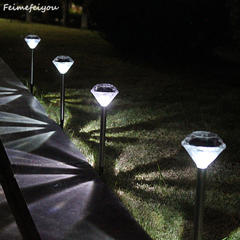 Solar-powered straight pole diamond Lawn lamp - Get Me Products