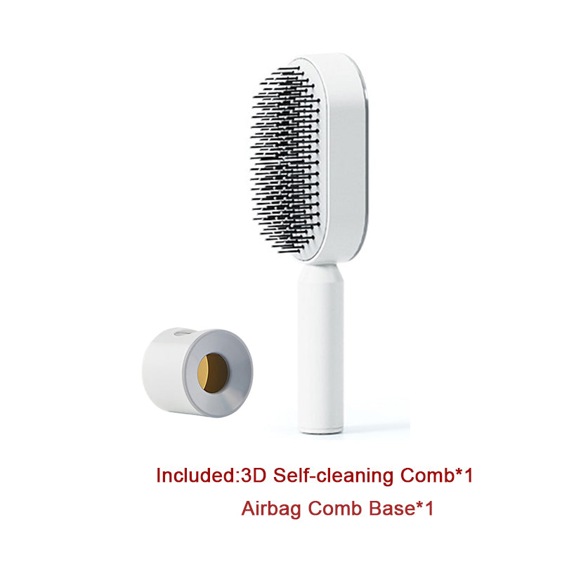 Self Cleaning Hair Brush For Women One-key Cleaning Hair Loss Airbag Massage Scalp Comb Anti-Static Hairbrush - Get Me Products