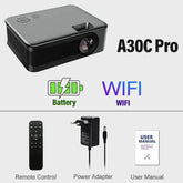 AUN MINI Projector Smart TV WIFI Portable Home Theater Cinema Battery - Get Me Products