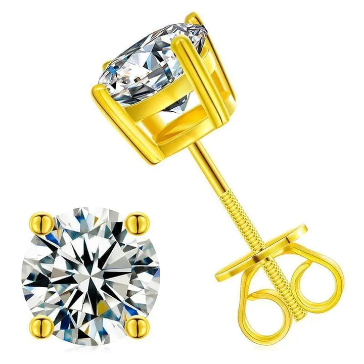 Amazon Hot Sale USA Warehouse 925 Sterling Silver VVS Moissanite Diamond Classic Screw Back Stud Earrings - Get Me Products