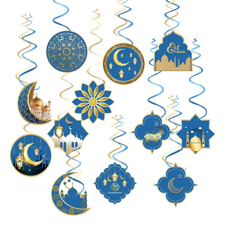 Amazon eid mubarak theme party decoration pendant cross-border Islamic Lent spiral pendant wholesale - Get Me Products