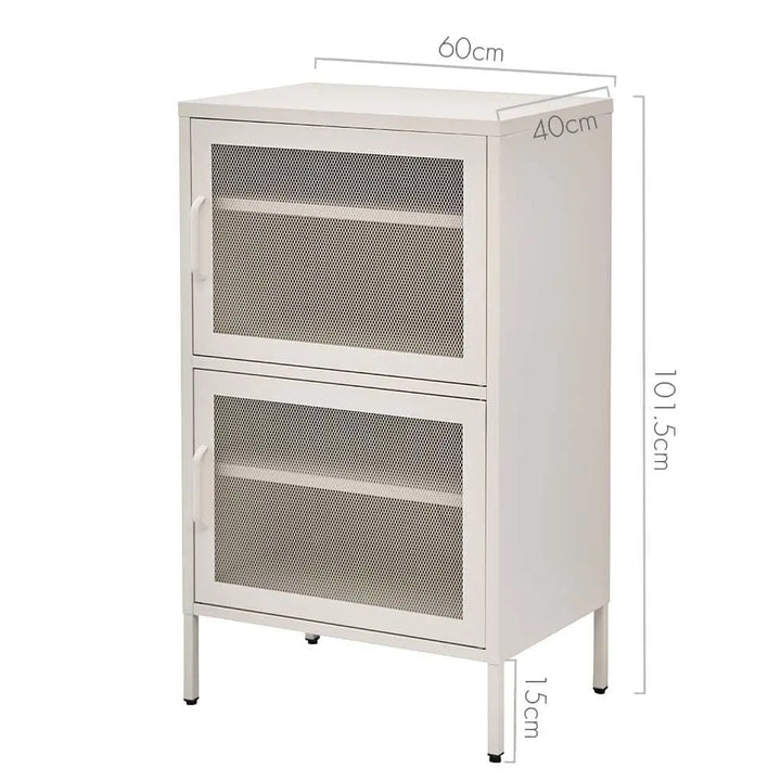 ArtissIn Double Mesh Door Storage Cabinet Organizer Bedroom White - Get Me Products