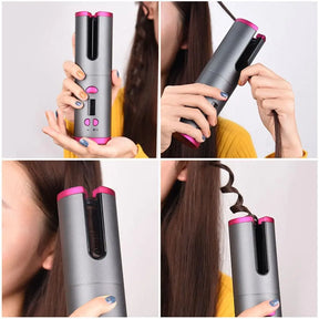 Automatic Hair Curler Curling Iron Wireless Ceramic USB Rechargeable With LED Digital Display - Get Me Products