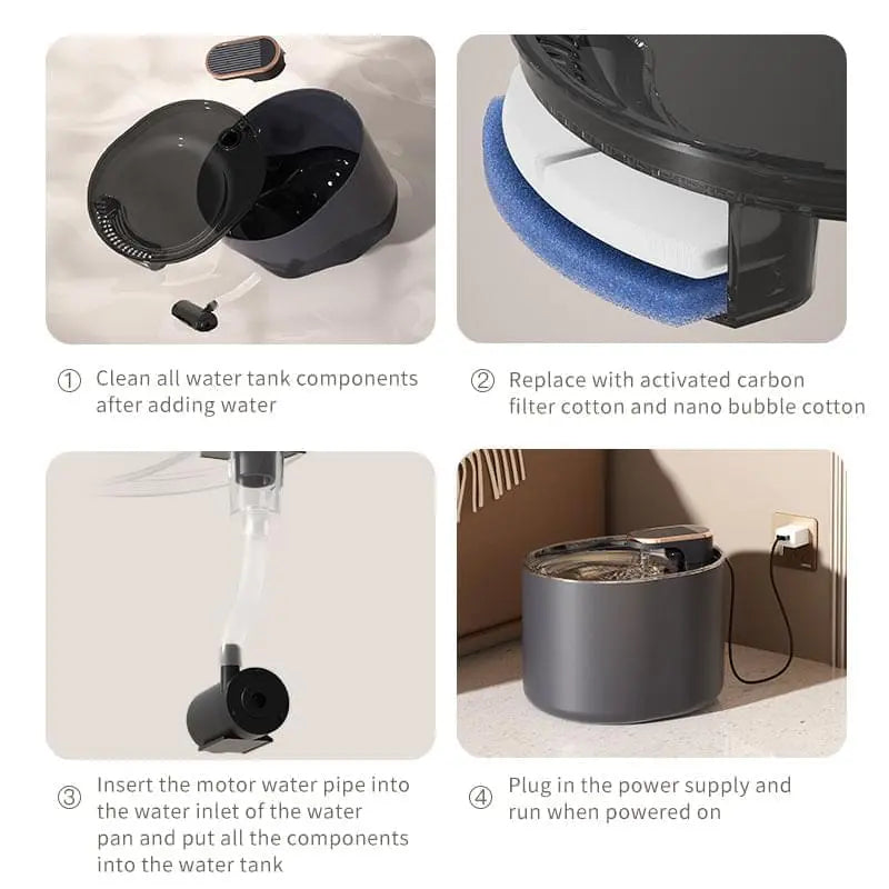 Automatic Pet Cat Water Fountain Mute Water Feeder Bowl USB Charge Auto Electric Feeder Pet Drinking Dispenser For Cat Dog GetMeProducts