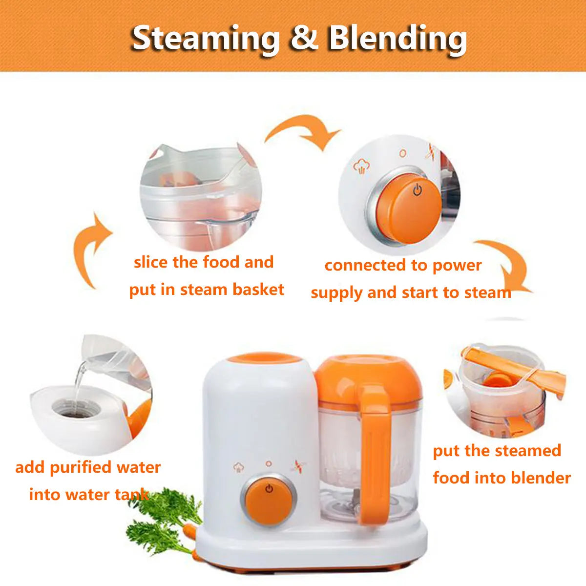 Baby Food Processor Smart Infant Milk Warm Baby Food Cooking Blenders Multi-function - Get Me Products