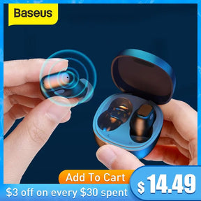 Baseus WM01 TWS Bluetooth Earphones Stereo Wireless 5.0 Bluetooth Headphones Touch Control Noise Cancelling Gaming Headset - Get Me Products