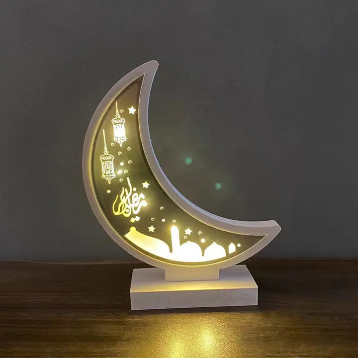 Cross-border new Middle East festival eid moon decoration ornaments led agley wood crafts Ramadan - Get Me Products
