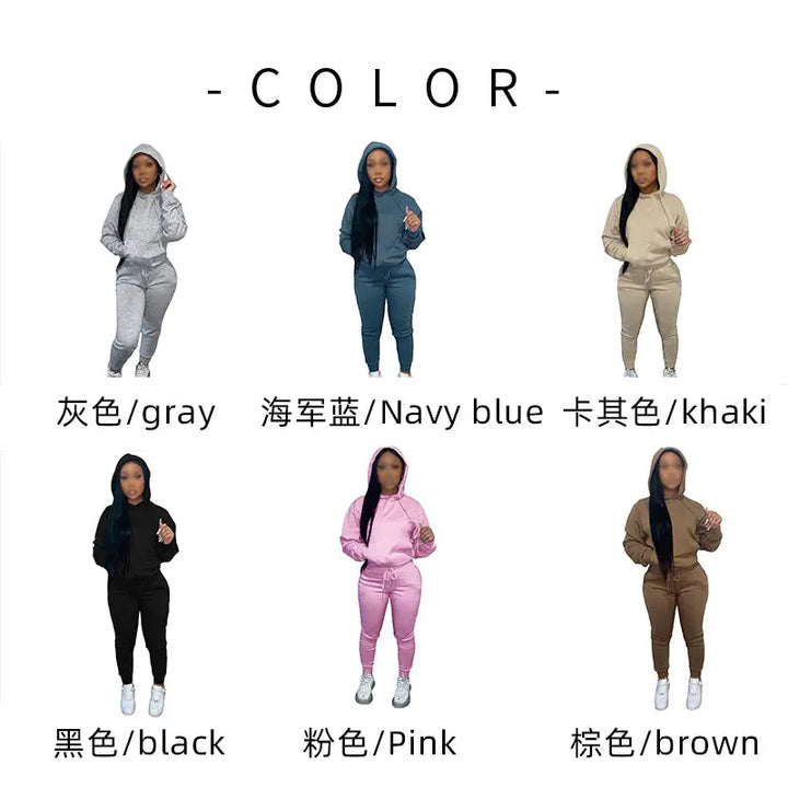 Custom sweat Winter Fall Clothing Workout sweat suit 2 Two Piece Set Custom Hoodie Women private label Sweat Suits - Get Me Products