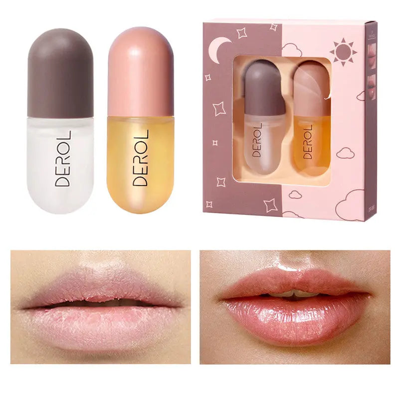 Day Night Instant Volume Lip Plumper Oil Clear Lasting Nourishing Repairing Reduce Lip Fine Line Care Lip Beauty Cosmetic - Get Me Products